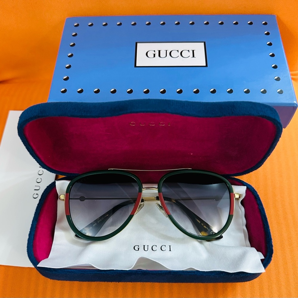 Gucci Tortoiseshell Sunglasses with Gold Detail